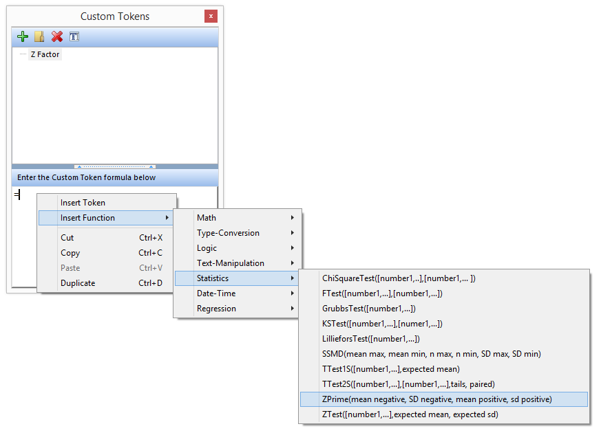 Figure T18.36  Choosing the ZPrime function from the Functions List