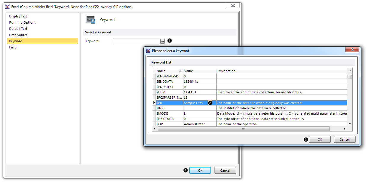 Figure T29.44  Selecting a specific keyword token