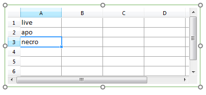 Figure 2. Entering freetext into a Spreadsheet Figure 2. Entering freetext into a Spreadsheet
