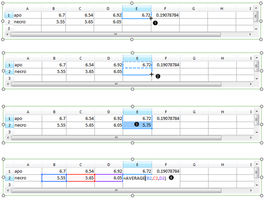 Figure 5. Filling a series in the Spreadsheet. Figure 5. Filling a series in the Spreadsheet.