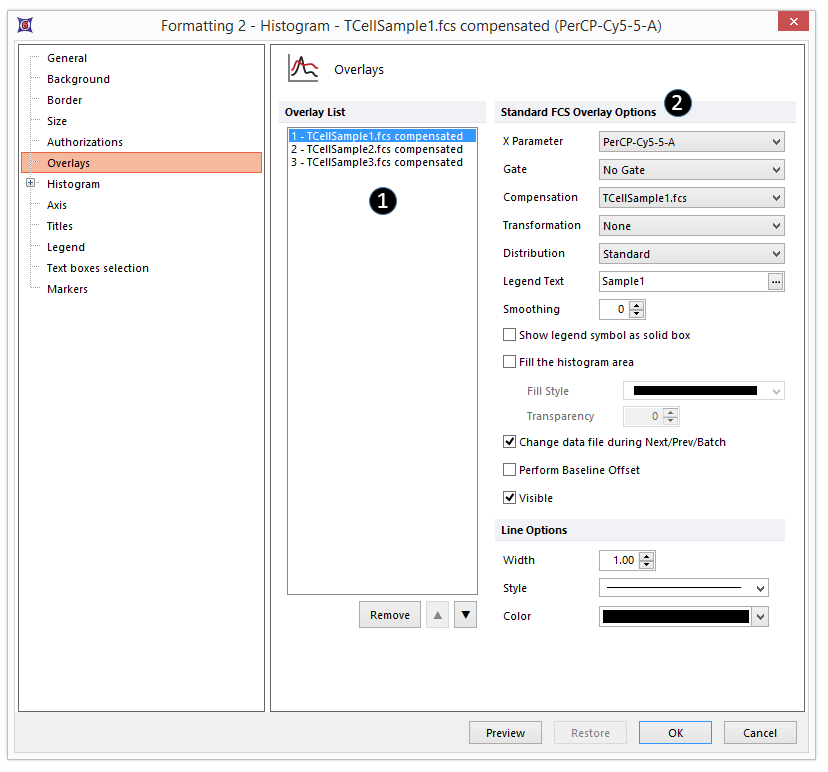 Figure 8.81  Formatting Histogram Overlays Dialog