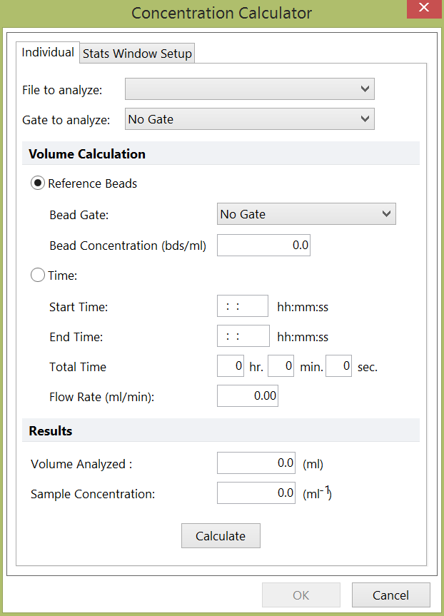 Figure 12.1  Concentration Calculator - Individual Tab