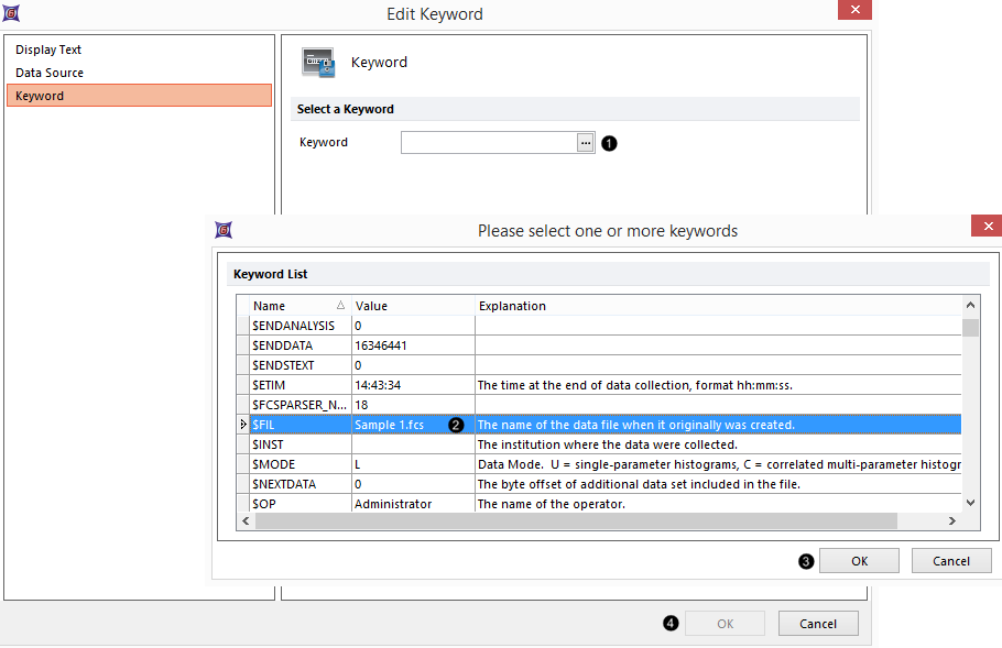 Figure T29.44 Selecting a specific keyword token Figure T29.44 Selecting a specific keyword token