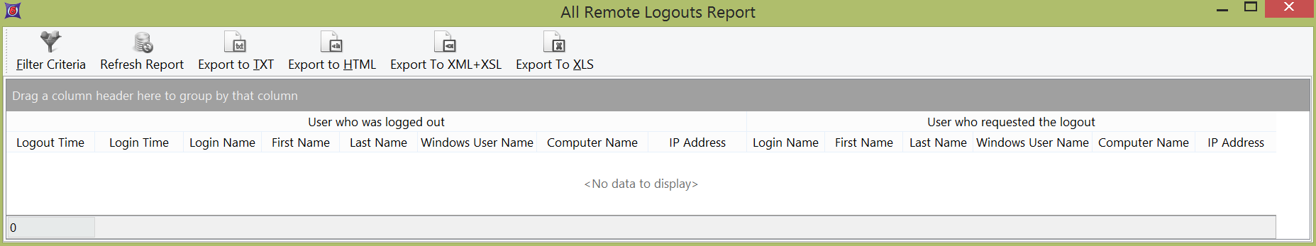 Figure 38.27 The Remote Logouts Report Dialog