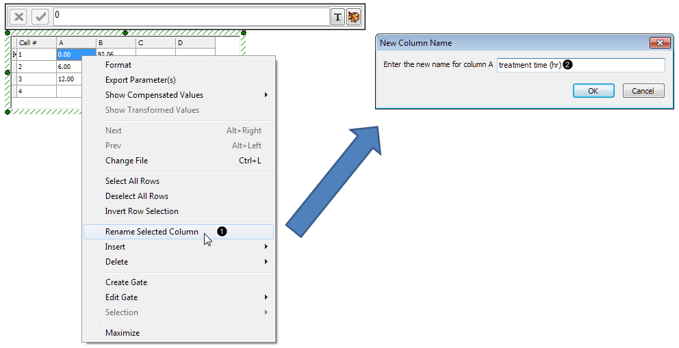 Figure 26. Renaming a column in the Custom Data Grid Figure 26. Renaming a column in the Custom Data Grid