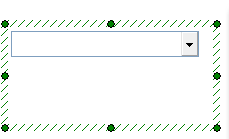 Figure 19.49 An empty dropdown list box appears in the layout where the token was originally inserted. 