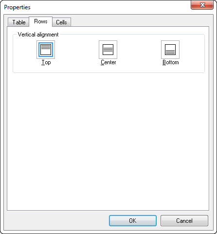 Figure 6.7  Table Properties - Rows Tab