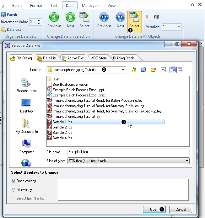 Figure T29.2  Loading .fcs files into the plots