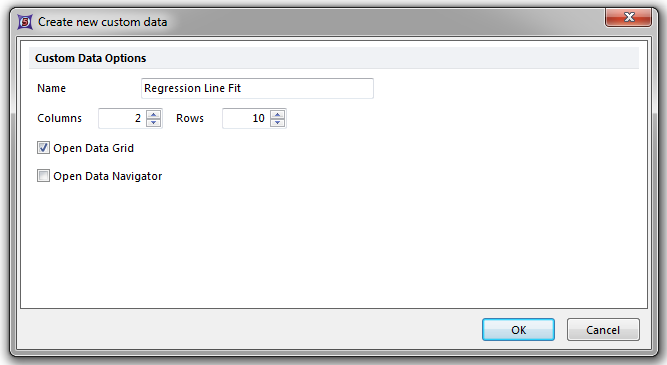 Figure T27.14  Creeating a New Custom Data Grid with 2 Columns and 10 Rows