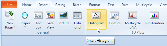 Figure T29.22  Selecting histogram from the Insert tab of the Ribbon