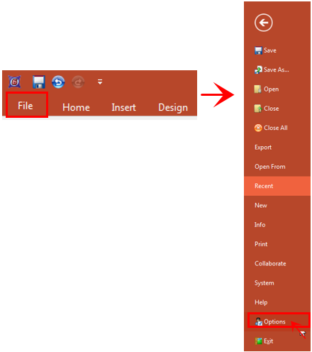 Figure T30.3  Accessing Preferences from the Application Button