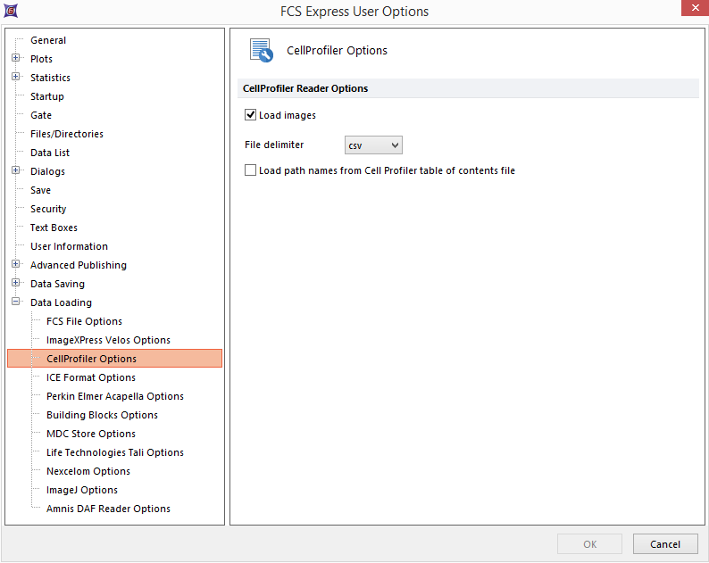 Figure T24.18  CellProfiler Data Loading Options