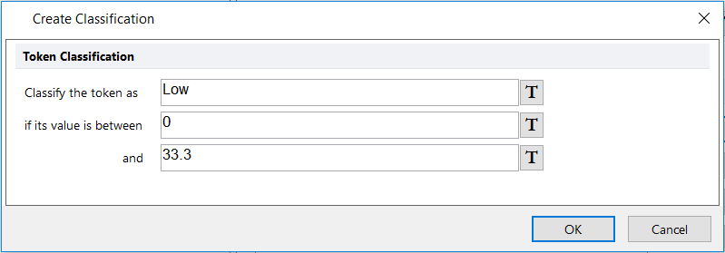 Figure T5.39A  Create Classification Dialog-"Low" Token