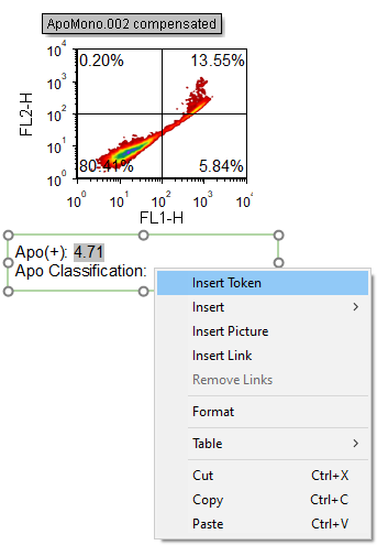 Figure T5.34  Selecting Insert Token from the Pop-up Menu