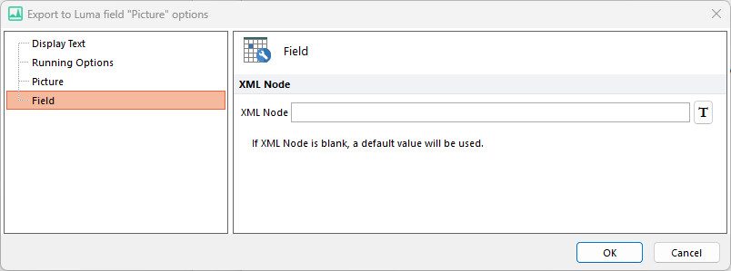 Figure 8.54 The Luma XML Node Field Figure 8.54 The Luma XML Node Field