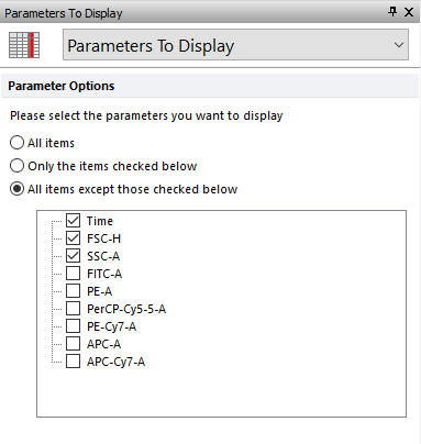 Figure 5.124. Select Parameters to Display for Parameters Heat Map.