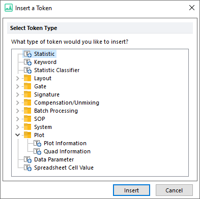 Figure 12.41 - Selecting Plot Token from the Select Token Type dialog