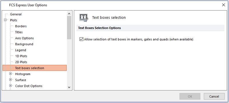 Figure 20.13 Text box selection options Figure 20.13 Text box selection options