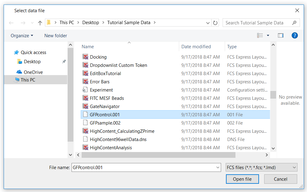 Figure T2.2  Select data file Dialog