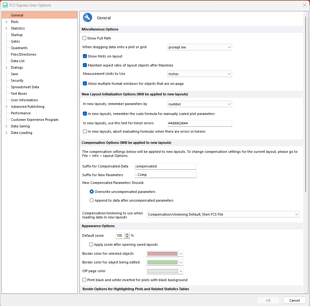 Figure 20.2  General options