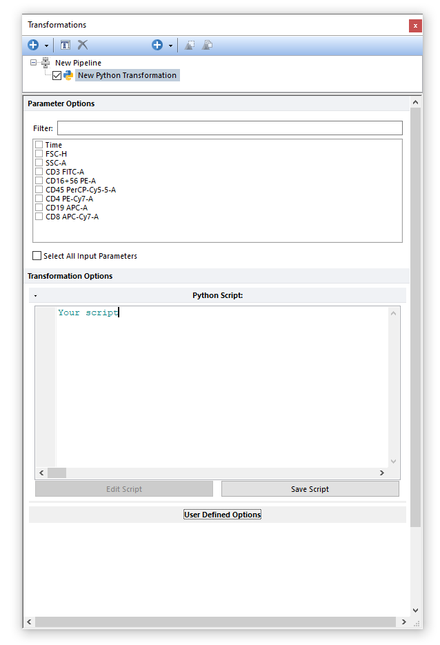 Figure 9.169 The Python Transformation pipeline step dialog.